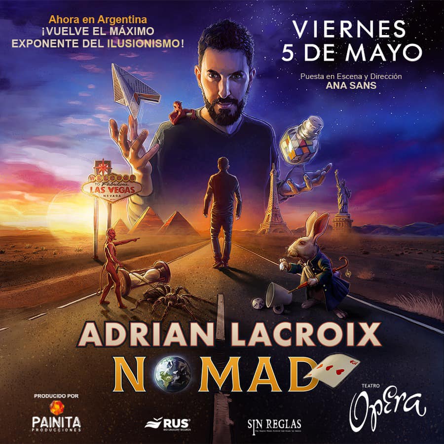 difusion_mg's tweet photo. ADRIAN LACROIX
NOMADE
Viernes 5 de Mayo, 20:30 Hs
Opera Orbis Seguros, Avda Corrientes 860, C.A.B.A.

https://t.co/S0opPUaJgx

#operaorbis #adrianlacroix #nomade #magia #ilusionismo #mago #teatro https://t.co/0Z4qLk4upu