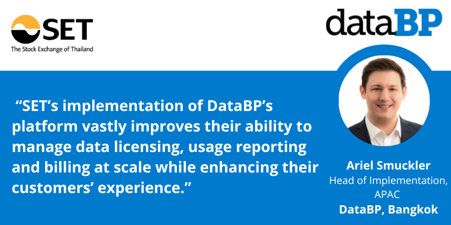 marketdatabp's tweet photo. Demand from #exchanges, trading platforms & index providers to modernize & streamline customer onboarding, usage & AuM reporting & the automation of #cloud distribution platforms is increasing. More on our partnership with @SET_Thailand_EN
➡️https://t.co/6KsG1ymvXh
#datalicensing https://t.co/IjiXjp7BzI
