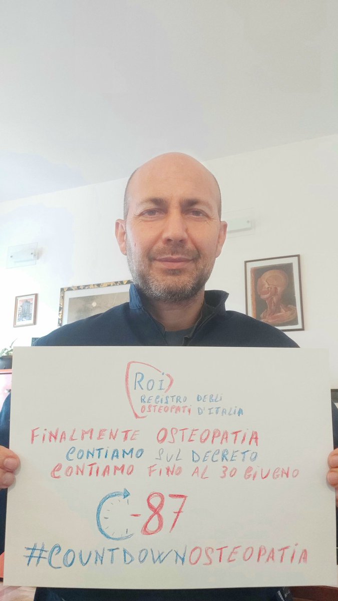- 87 giorni #COUNTDOWNOSTEOPATIA  
Contiamo sul Decreto.  Contiamo fino al 30 giugno per dire insieme "Finalmente OSTEOPATIA".
<a href="/mur_gov_/">Ministero dell'Università e della Ricerca</a>
<a href="/BerniniAM/">Anna Maria Bernini 🇮🇹</a>
<a href="/MinisteroSalute/">Ministero della Salute</a>
<a href="/marcellogemmato/">Marcello Gemmato 🇮🇹</a>

#osteopatia #osteopati #osteopatiaprofessionesanitaria