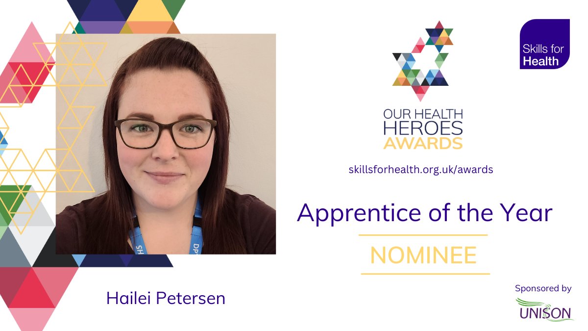 skillsforhealth's tweet photo. Apprentice of the Year nominee: Hailei Petersen @hsonyak 🎉 Read the nominee stories and cast your vote today 👉  https://t.co/Qzr1Hk6EkN 

This category proudly sponsored by @unisontheunion 

#OurHealthHeroes #SkillsforHealth #healthcare https://t.co/xirYfyQc5H