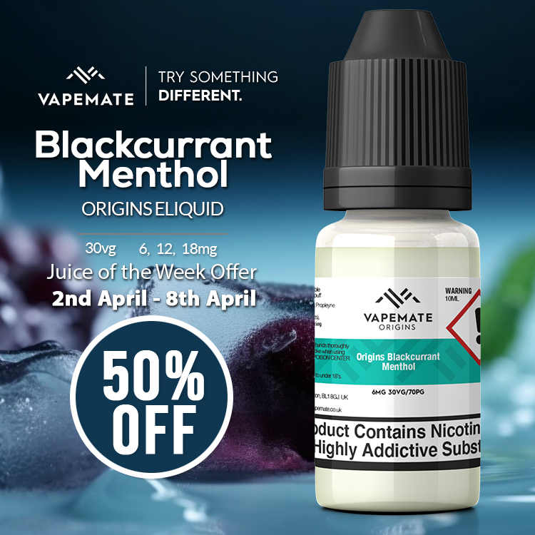 Get 50% OFF the Juice of the Week - Blackcurrant Menthol 10ml 🍇🧊

pulse.ly/ow4114a7m1

valid from 2nd - 8th April 2023 ⏰

VapeMate products may contain nicotine, only suitable for 18+
━━━━━━━━━━━━━━━━
#vaping #vapefam #eliquid #vapelove #vapeuk #vapesale