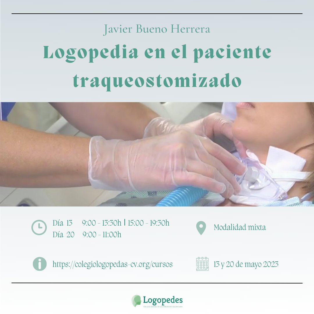📢Abierto el PLAZO DE INSCRIPCIÓN
⬛️Fecha de inscripción: hasta el 8 de mayo a las 11:00h.
⬛️Fecha del curso: 13 y 20 de mayo.
⬛️Modalidad mixta: 30 plazas.

📝Más información en la web del COLCV👇👇
colegiologopedas-cv.org/cursos/buscar