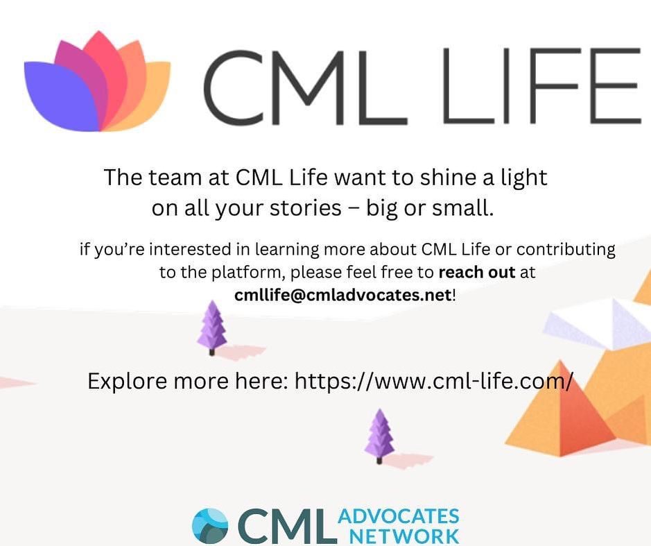 cmlnet's tweet photo. 📣#CMLLife  is expanding its content types!
We are looking for volunteers to participate in interviews so that we can tell your story. 
📩Feel free to contact us at: cmllife@cmladvocates.net.
🌐Explore more here: https://t.co/G0VmjHQKuY https://t.co/pCBg85BdvK