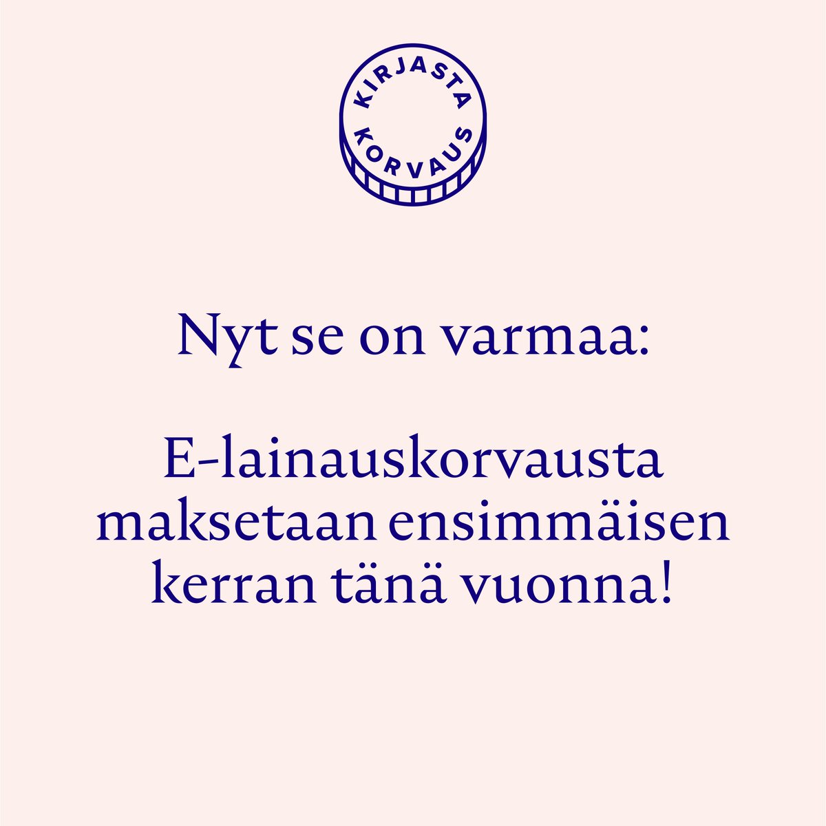 SanastoInfo's tweet photo. Opetus- ja kulttuuriministeriö on tehnyt hyväksymispäätöksen, jonka perusteella lainauskorvausta voidaan maksaa yleisten kirjastojen e-kirjojen ja e-äänikirjojen lainoista.

Tänä vuonna maksettava korvaus koskee vuoden 2022 lainoja. 

Lue lisää:
https://t.co/A2qYLjQ5NJ https://t.co/1KSoIpMApn