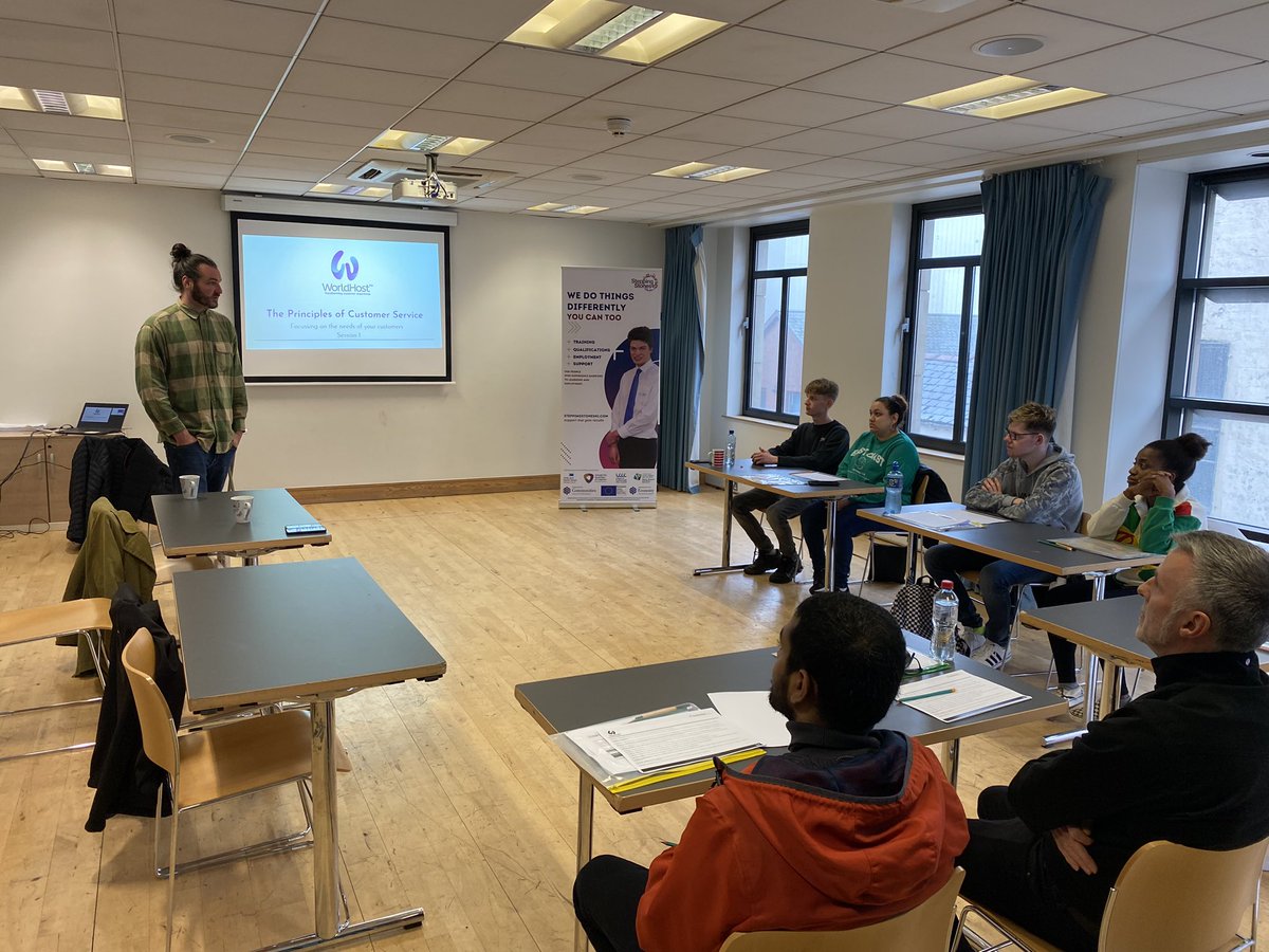 steppingni's tweet photo. Also, a visit from the general manager of Vero! Simon called in to chat with everyone and answer some questions on the new digital first restaurant! The plans sound very exciting ! #Vero #ThisIsSteppingStonesNI #SupportedEmployment #StepIntoEmploymentAcademy https://t.co/U3a1ml1i4V
