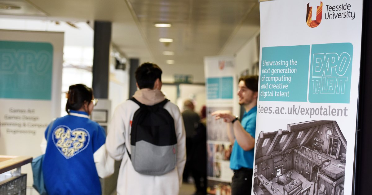 TeessideUni's tweet photo. Some brilliant photos from #ExpoTalent which took place last week 🙌💙
Students from @TeesUniSCEDT had the opportunity to network with industry professionals and showcase their work to potential employers 🌟
Register for the next exhibition on 17 May 👉 https://t.co/YthybZzOkr https://t.co/O3GQ9RVz0p