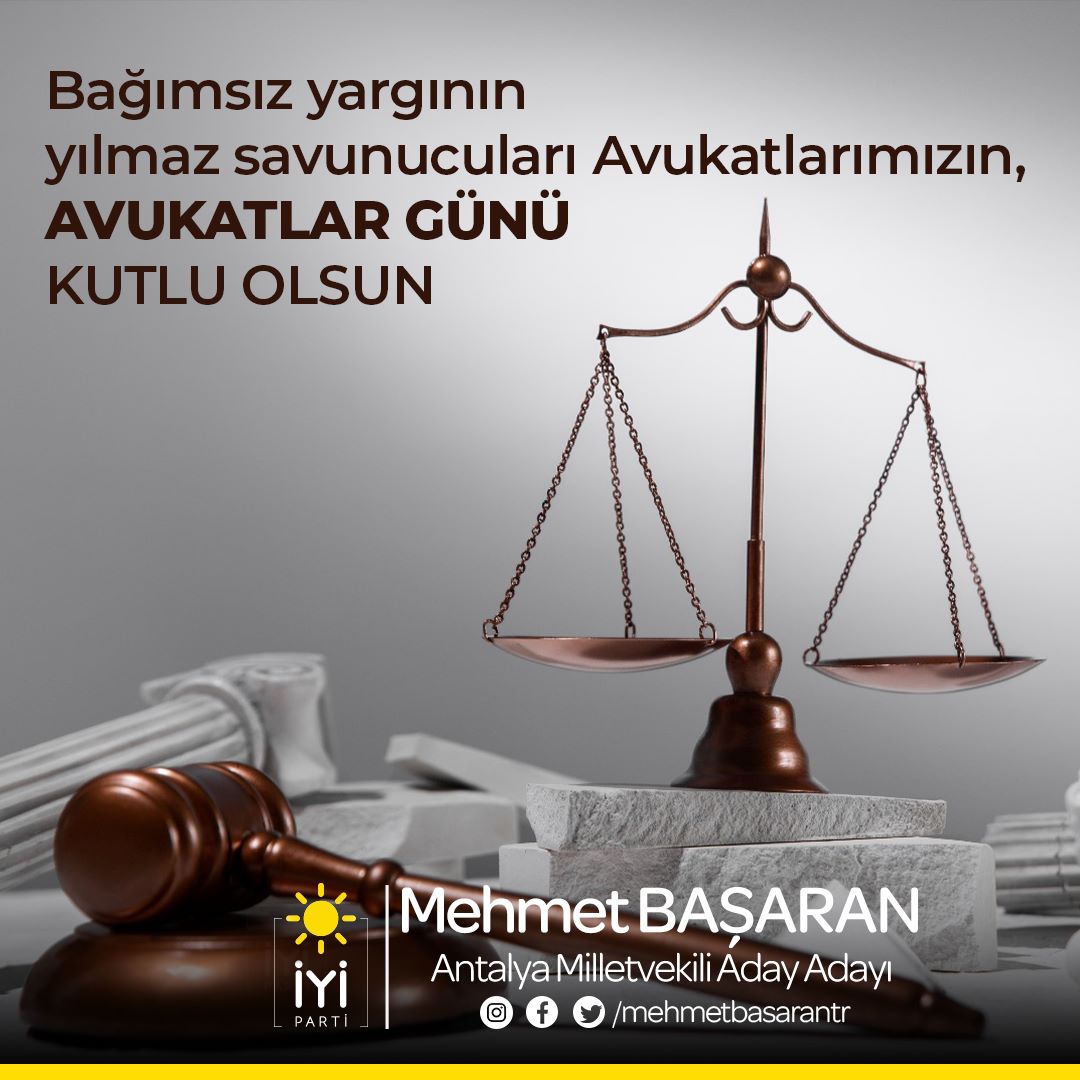 Bağımsız yargının Yılmaz savunucuları avukatlarımızın #AvukatlarGünü kutlu olsun.