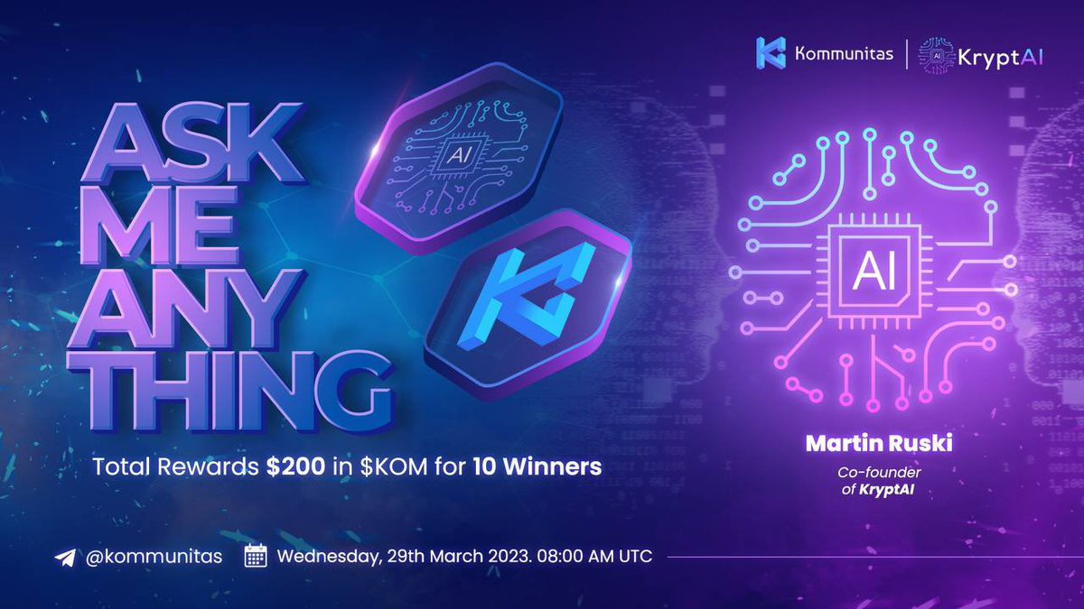 ⚙️ During a recent #AMA session with Kommunitas, Martin Ruski discussed <a href="/Krypt_Ai/">KryptAI (💙,🧡) launching on Arbitrum</a> . If you weren’t able to attend the AMA, don’t worry — you can catch up on the highlights below.

medium.com/@kommunitas/re…