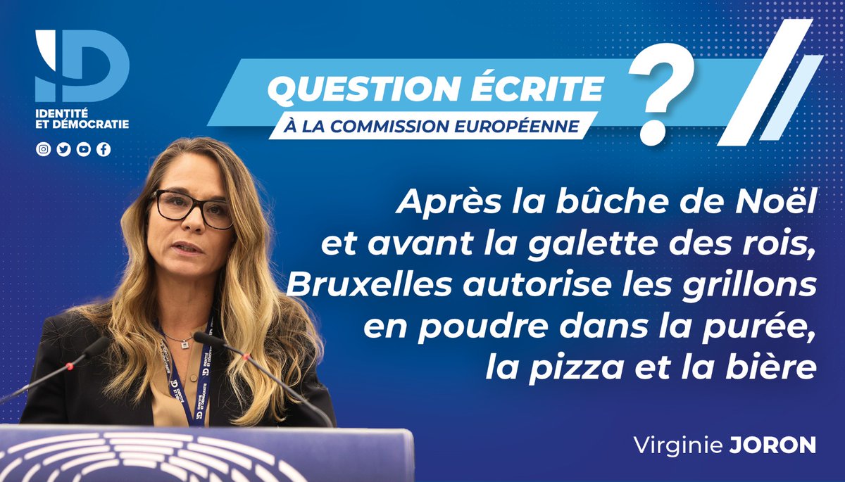 ✍🏻 Comme je le craignais, la Commission autorise la mise sur le marché d'insectes sans avoir étudié leur allergénicité et indique qu'aucune image ne sera apposée sur les produits !

Retrouvez ma question écrite à la Commission européenne et sa réponse.

➡️ facebook.com/photo/?fbid=75…