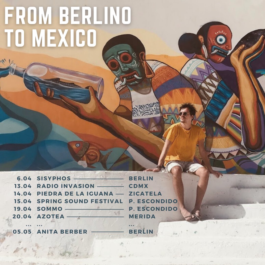 April's gonna be HOT 🌶

First: my debut gig at #Sisyphos on thursday 🎉(remember: friday is off ;) )

Then: heading out to Mexico for my first tour in this beautiful country 🇲🇽
Let's GO!
#sisyphos #sisyphosberlin #mexicotour #berlin #mexico #cdmx #puertoescondido #merida #djtour