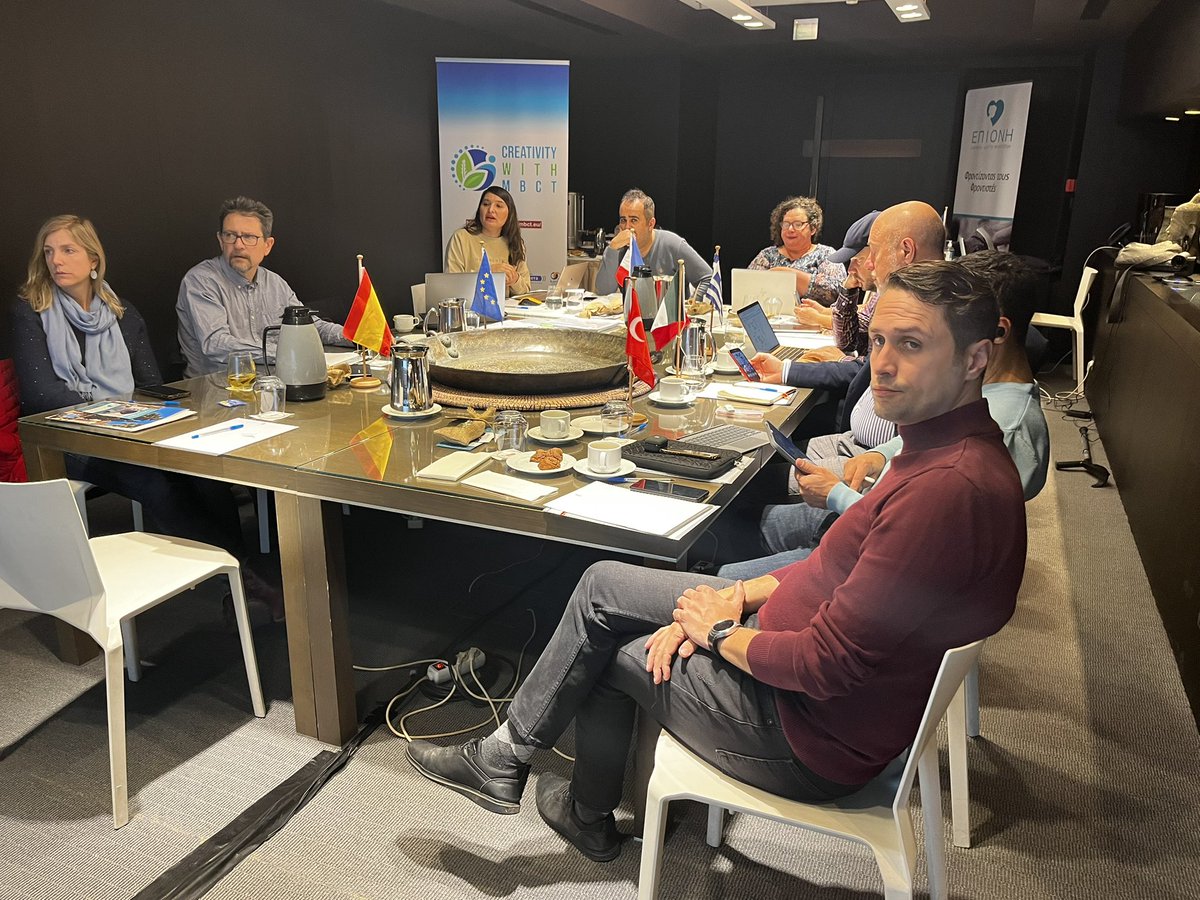 ➡️ Partners from Greece, France, Italy, Spain, and Turkey gathered in Athens on April 4th-5th, 2023 to review the creative activities and e-entrepreneurial skills showcased on creativitywithmbct.eu as part of the concluding sessions of the Creativity with MBCT project.