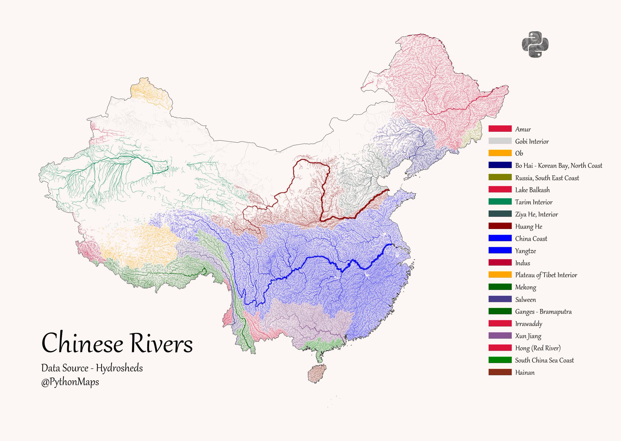 China Tarim River Map