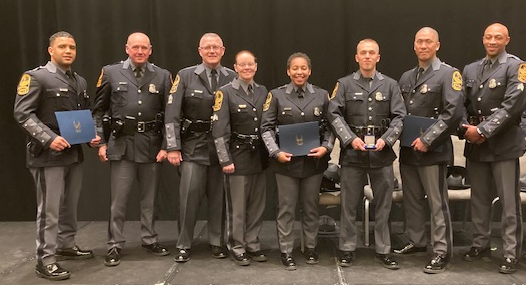 VSPPIO's tweet photo. #Congratulations to #VSP Fairfax Division Troopers C. Alejo, S. Barden, J. Weitzman & S. Cho for being selected as this year's Fairfax County Valor Awards recipients! #ValorServicePride #challengeyourselftomakeadifference https://t.co/76BnrPyFOM