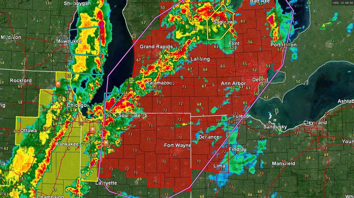 BrianIveyWX's tweet photo. Tornado 🌪Watch and look at those 9am temps!

Pushing in summer warmth and humidity! 🥵

Storms over the next several hours can produce all modes of severe weather in the red. 

This threat moves east for the evening. https://t.co/JgBnKQvEDe