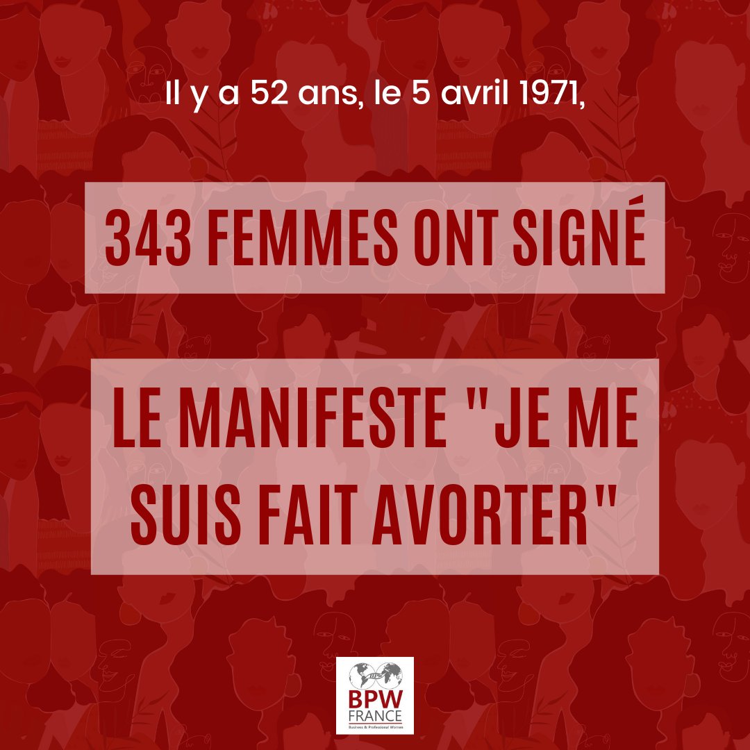 bpwfrance's tweet photo. Il y a 52 ans, le #Manifestedes343 paraissait dans le Nouvel Observateur. En 1971, alors que l'#IVG n'était pas légalisée, les signataires s'exposaient à des poursuites pénales qui pouvaient aller jusqu'à l'emprisonnement. Souvenons-nous. Merci à elles. #IVGDansLaConstitution https://t.co/eFXOtBeJ9Z