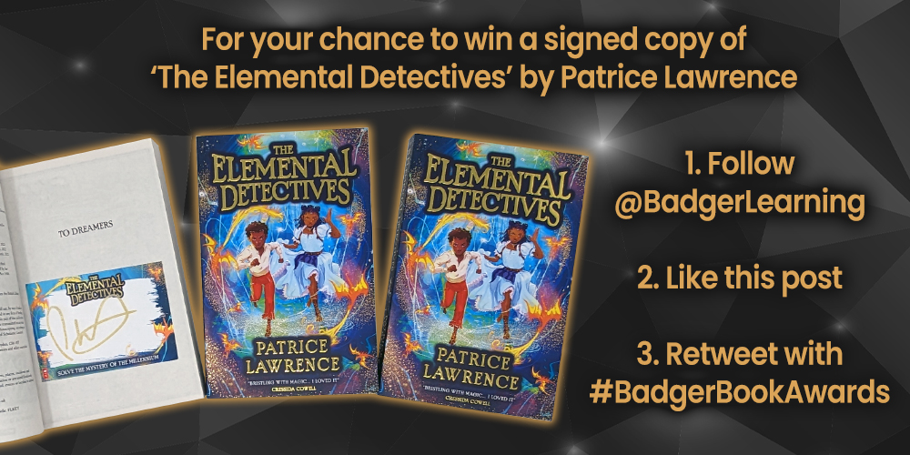 BadgerLearning's tweet photo. Follow, Like &amp; retweet with #BadgerBookAwards &amp; if you like, tag a friend for an extra chance to win by 14.4 one of these signed copies of The Elemental Detectives by @LawrencePatrice @scholasticuk 
on the Y7 shortlist #KS3 #edutwitter #readingforpleasure https://t.co/XBOJ4YeoBG https://t.co/g8cvNqwL9d