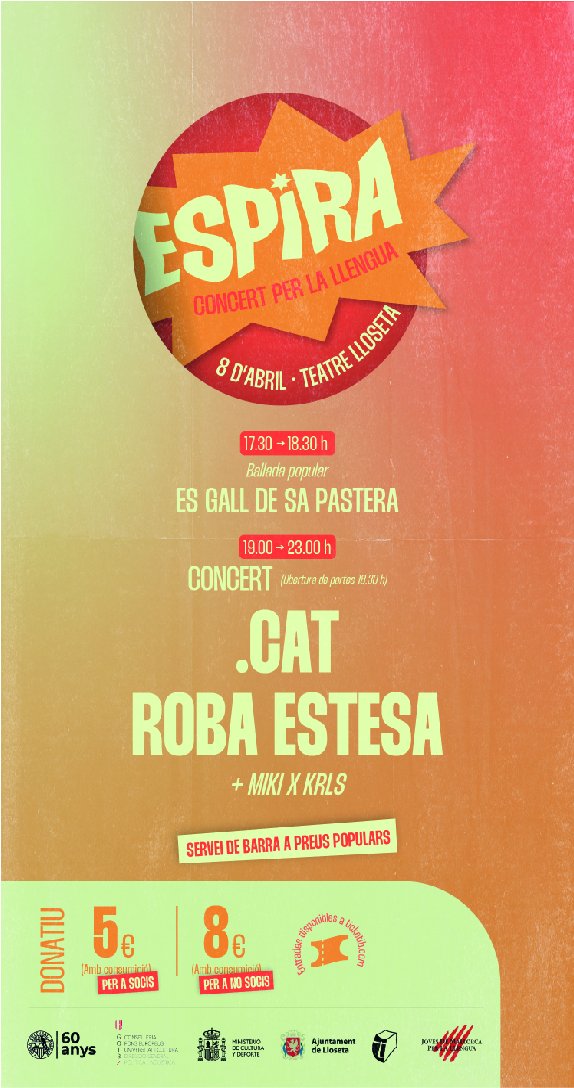 Youthing_es's tweet photo. Aquest dissabte se celebra el concert per la llengua #Espira coincidint amb la celebració del 60è aniversari de l' @ocbcat i al qual destaca l'actuació de @Robaestesa

Trobaràs les entrades aqui: https://t.co/cqoZs2Nv2T https://t.co/4gyA6nFykZ