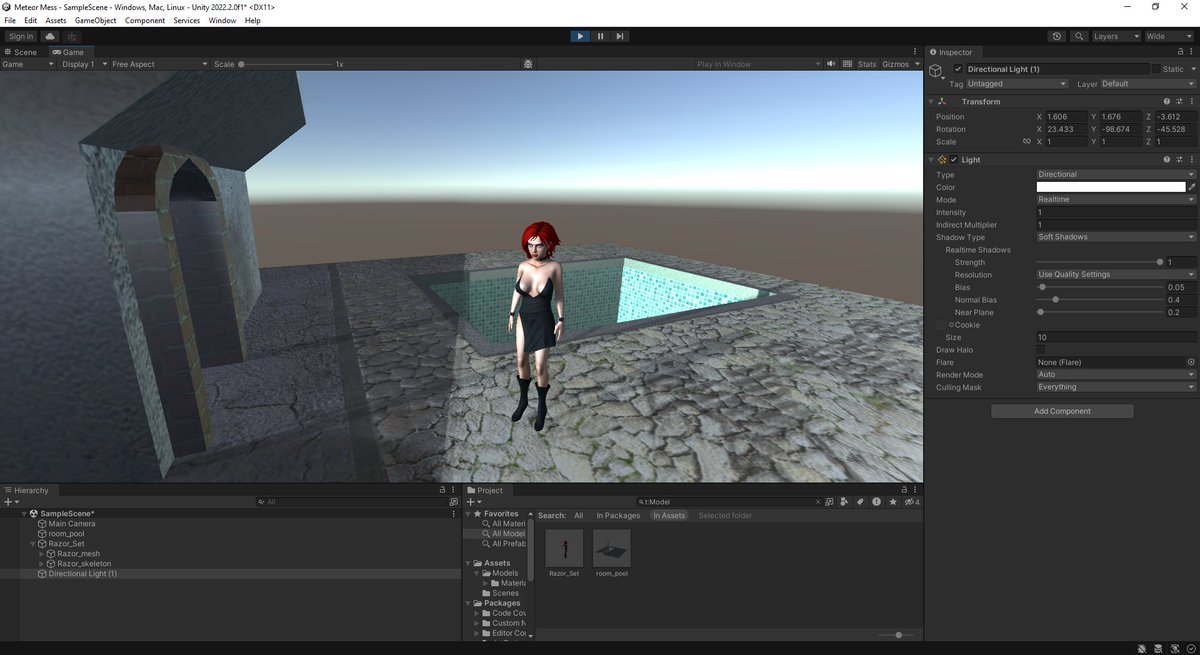 MeteorMess3D's tweet photo. Playing around with Unity. Imported our Razor model from GameStudio A8 Pro into Unity's editor.
#MeteorMess #ManiacMansion #retrogames #indiedev https://t.co/h7WXeEgDWd