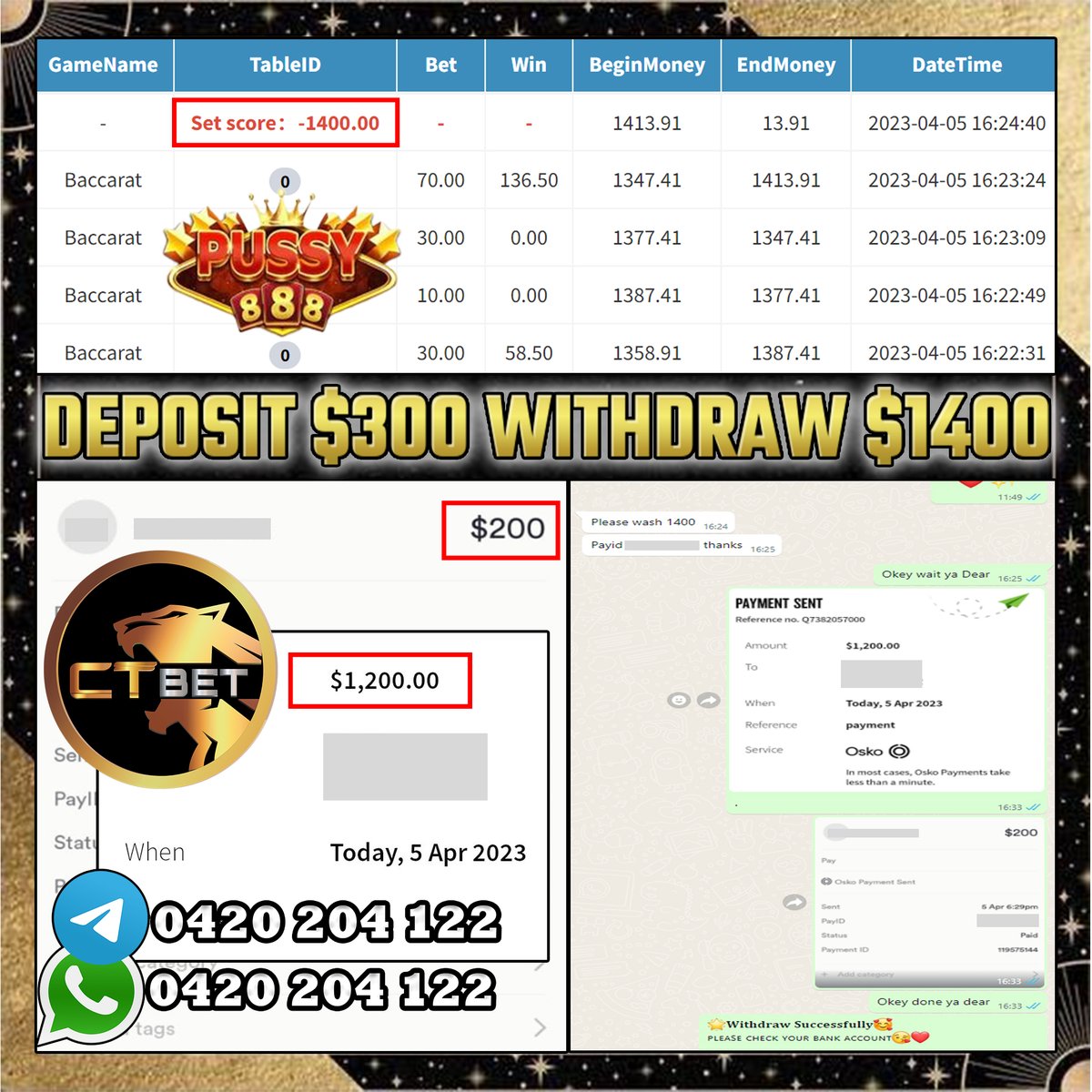 CTBET96's tweet photo. 📷𝐌𝐞𝐦𝐛𝐞𝐫 𝐂𝐚𝐬𝐡𝐨𝐮𝐭 𝐅𝐫𝐨𝐦 𝐂𝐓 𝐁𝐄𝐓 📷 
📷𝐃𝐞𝐩𝐨𝐬𝐢𝐭: $80 📷𝐖𝐢𝐭𝐡𝐝𝐫𝐚𝐰 :$800  

📷Game &amp; Slot 
📷Pussy888~Baccarat

📷Welcome Bonus 180% 
📷Unlimited Bonus 10% 
📷Daily Rebate 6% 
📷Weekly VIP Bonus  

📷Contact Link: https://t.co/eK3r0NWK9I https://t.co/Qo4qP879HQ