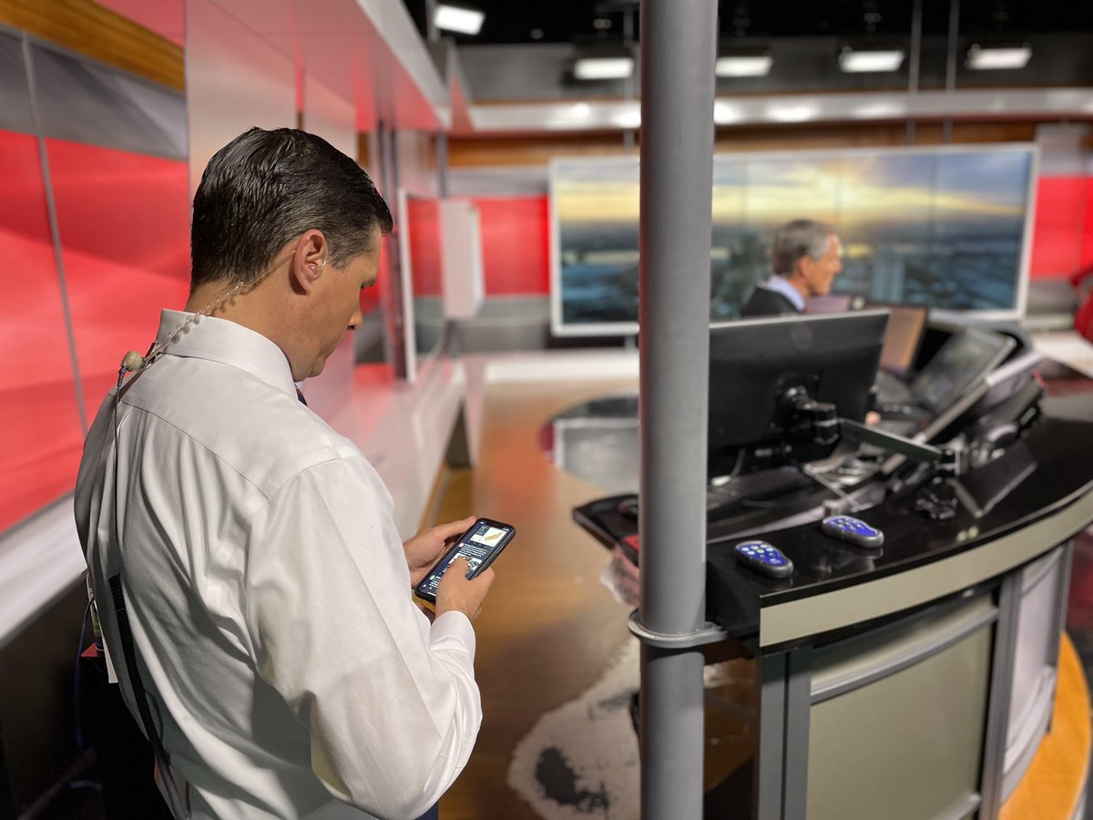 WeatherChambers's tweet photo. Three meteorologists in the #4FirstAlert Weather Center this morning.
@KMOV is in #StormMode as a line of strong to severe storms rolls in from the west. Thunderstorm watch in effect for the #STL metro area until 10AM.
Don’t be scared. Just be prepared!
#stlwx https://t.co/sOdzxOvoaS