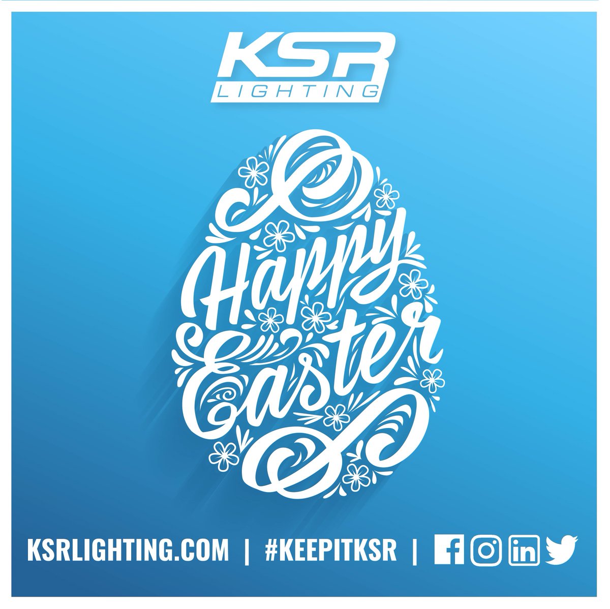 KSRLighting: 🐰HAPPY EASTER FROM EVERYONE AT KSR LIGHTING🐰

We hope you are all have a great Easter Bank Holiday 🐣

Just a reminder that we are closed on Friday 7th April and re-opening on Tuesday 11th April.

#keepitKSR #easter #eastereggs #easterbun…