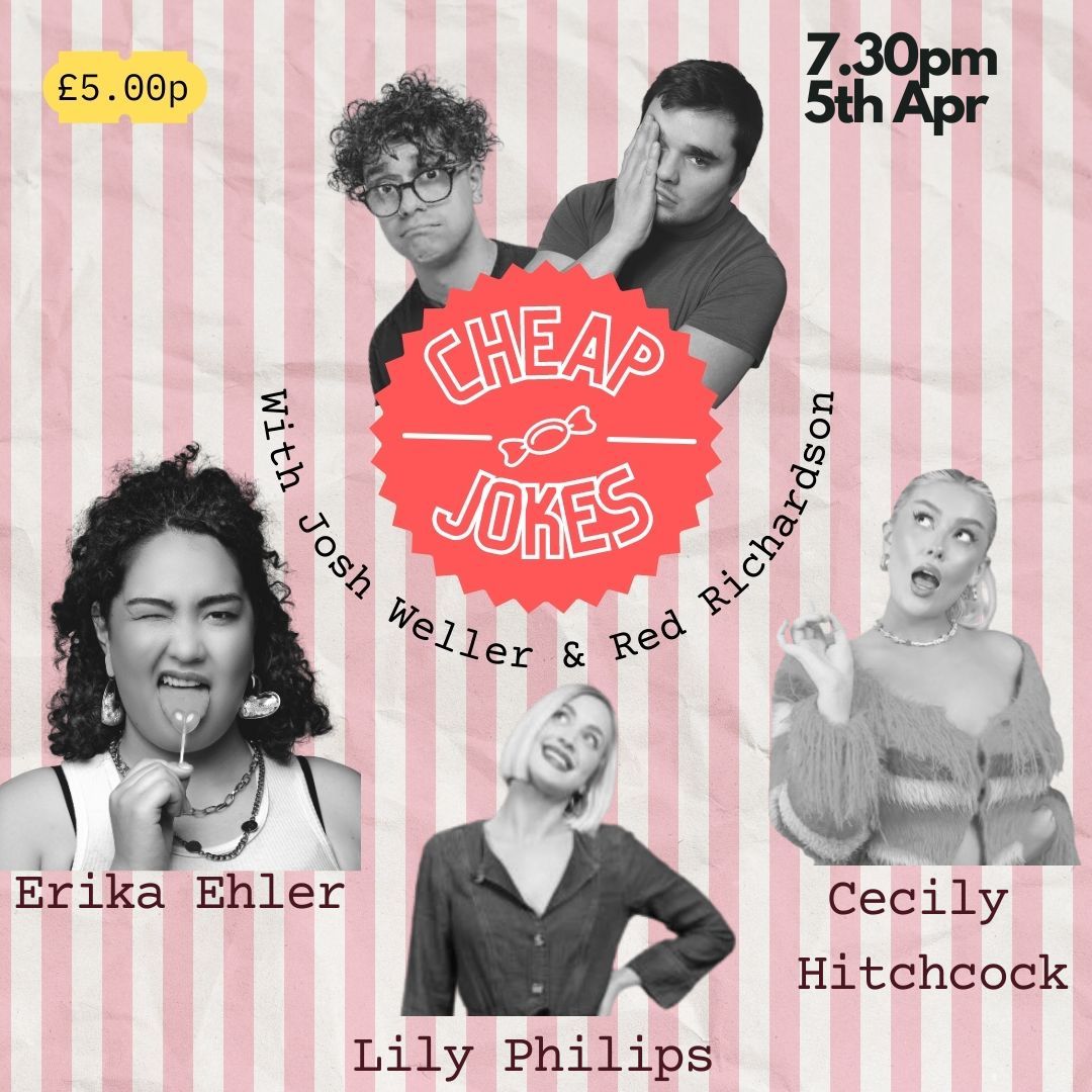 Camden Comedy Club (@camdencomedy) on Twitter photo Just for a couple of hours tonight, live in a world of laughter and merriment that doesn't cost the earth. It's Cheap Jokes:
<a href="/lily_comedy/">LilyPhillipsComedy</a>
<a href="/erikaehler/">erika</a>
<a href="/cechitch/">Cecily Hitchcock</a>
<a href="/redrichardson1/">Red Richardson</a>
@joshweller Just for a couple of hours tonight, live in a world of laughter and merriment that doesn't cost the earth. It's Cheap Jokes:
<a href="/lily_comedy/">LilyPhillipsComedy</a>
<a href="/erikaehler/">erika</a>
<a href="/cechitch/">Cecily Hitchcock</a>
<a href="/redrichardson1/">Red Richardson</a>
@joshweller