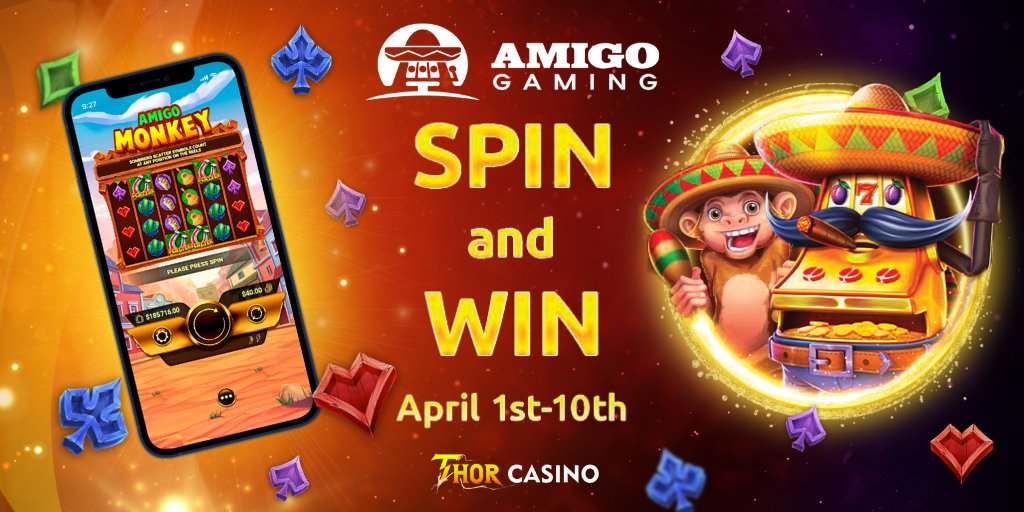ThorCasino's tweet photo. Join us with our partner Amigo gaming in this exclusive Spin and Win tournament!
https://t.co/e0vMpBkGya
#onlineslots #bestcasino #casino #thorcasino #slots #onlinecasino #topcasino #gamming #gambling #money #bet #betting #slot #gamble #gambling #tournament #amigogaming https://t.co/u0N2VAtNSs
