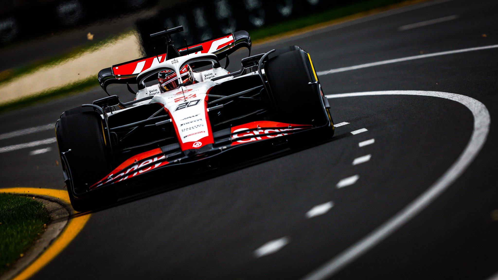 Kevin Magnussen on the track at the Australian Grand Prix 