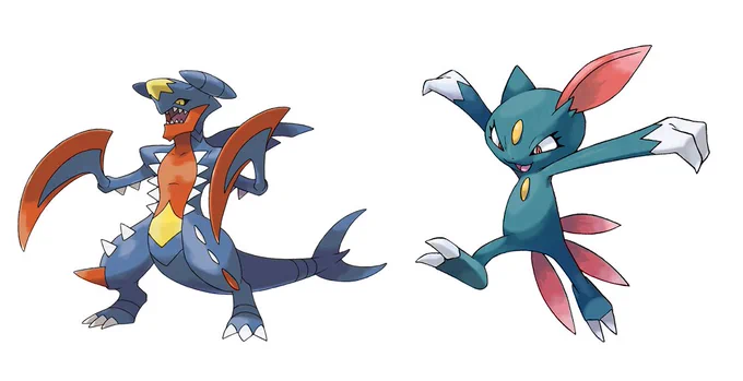 ポケモンに詳しくない方用こちらが本来のメガガブリアスとマニューラです(・ω・)ノ 