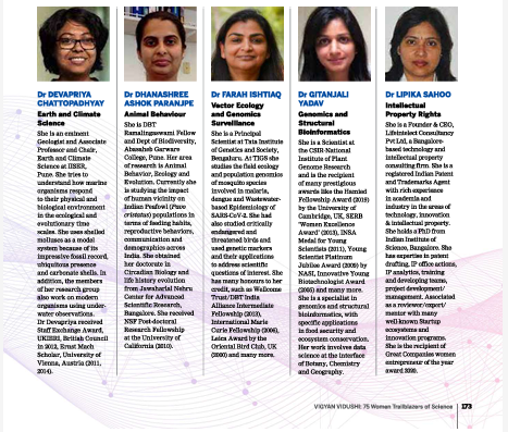 TIGS_India's tweet photo. Many congratulations🎉@fishtiaq to be among the 35 young women scientists as Future Hopes in Vigyan Vidushi: 75 Women Trailblazers of #Science published by @VigyanPrasar.  

Here's the full list of young women making significant contributions to Science: https://t.co/zYHNV2qbPN https://t.co/LqvylkRe7g