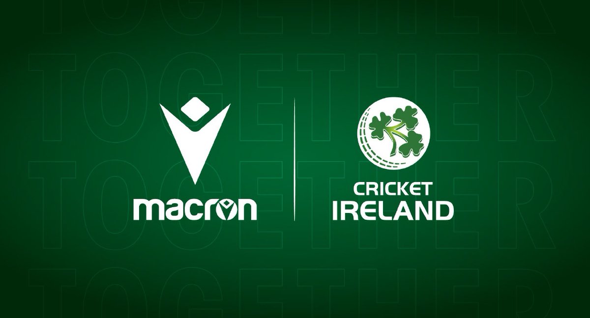 cricketireland's tweet photo. WELCOME MACRON!

We are delighted to welcome @MacronSports to the Irish cricket family - they have been announced today as Cricket Ireland's new Technical Kit Supplier until 2026.

➡️ Read more: https://t.co/h4KWdx7ifS

#BackingGreen #Macron ☘️🏏 https://t.co/8TRZqhruwC