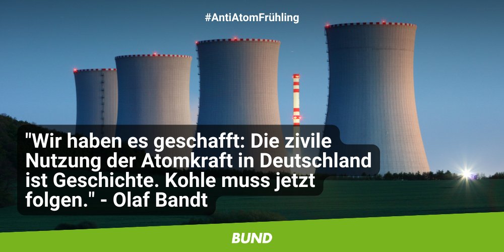 bund_net's tweet photo. #Atomkraft? Nein Danke! Das Ende der zivilen Nutzung der Atomenergie am 15.4. ist ein riesiger Erfolg der Umweltbewegung! #AntiAtomFrühling 🥳🎉🥂

▶️ https://t.co/ap4I7WDbro https://t.co/9hxcO2Gxtg