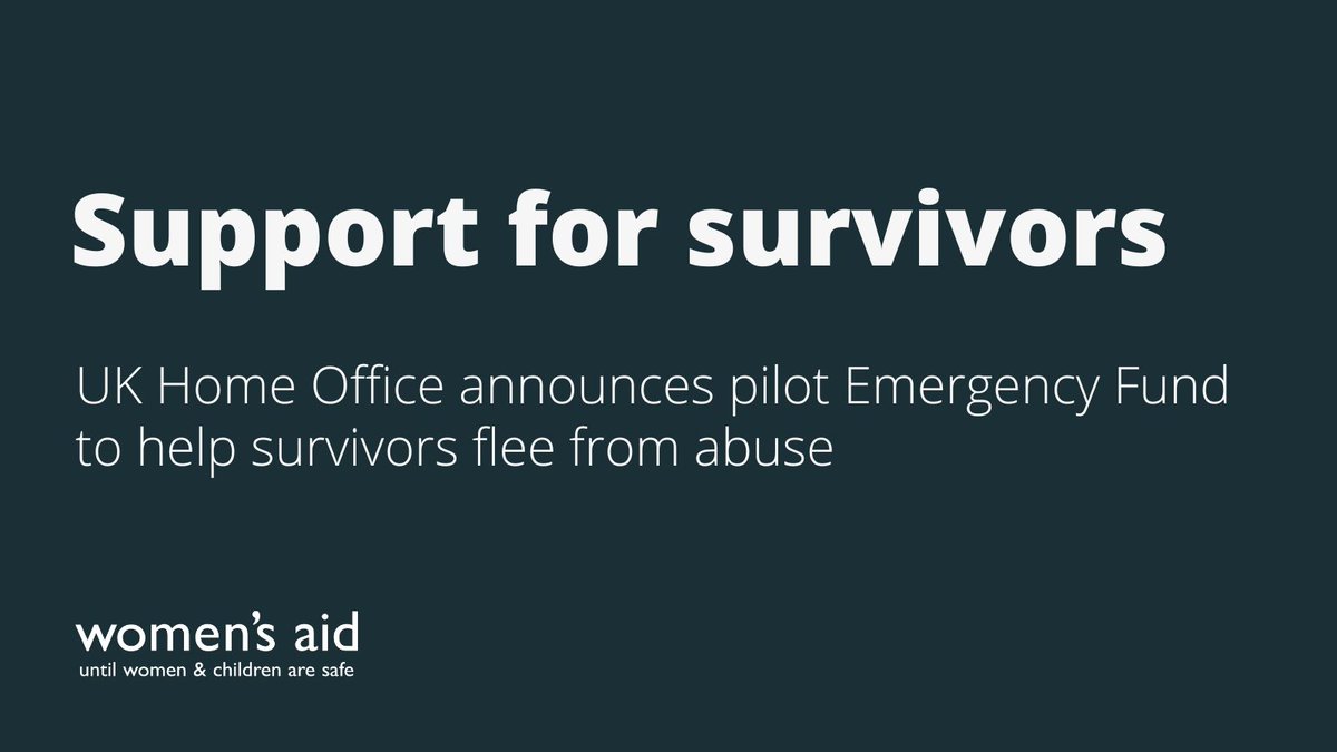 We are pleased that the <a href="/ukhomeoffice/">Home Office</a> has announced a pilot Emergency Fund for survivors. The fund will offer one-off payments to help survivors flee from abuse. More info on how to apply will follow but you can find out more 👇

womensaid.org.uk/get-involved/c…