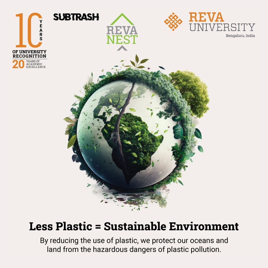 REVAUniversity's tweet photo. Join the movement towards a cleaner and greener future with Subtrash! Let's reduce our plastic footprint from marine and land, protect our environment and create a sustainable future. #Subtrash #ReducePlasticFootprint #CleanerEnvironment #SustainableFuture #REVAuniversity https://t.co/QuAN5BdpW2