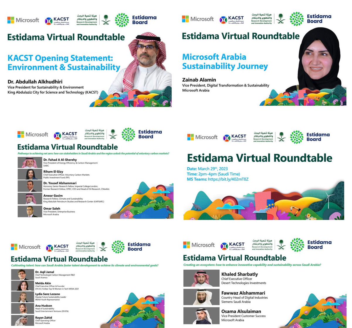 Proud to have launched the first Estidama Roundtable in partnership with @kacst and @RDIA. Had rich discussions by leading figures in sustainability from <a href="/pif/">Pierre-François Yven</a>, @Aramco, <a href="/SABIC/">SABIC I سابك</a> <a href="/KAPSARC/">KAPSARC | كابسارك</a> , and others