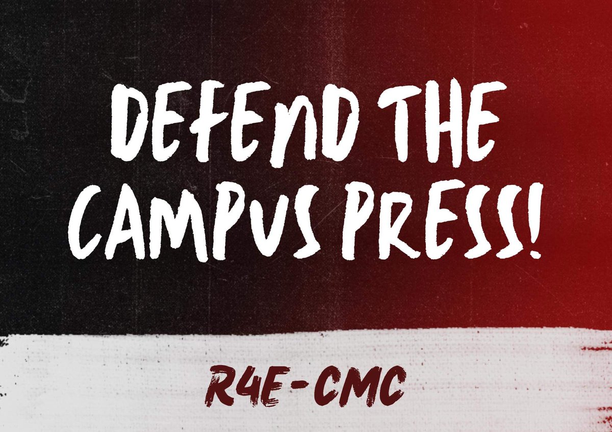 We, the Rise for Education - CMC, condemn the malicious attacks and red-tagging against Tinig ng Plaridel and all campus publications. Moreover, we call on the University to stand with us in defending the campus press!

#HandsOffTNP
#DefendTheCampusPress
#DefendPressFreedom