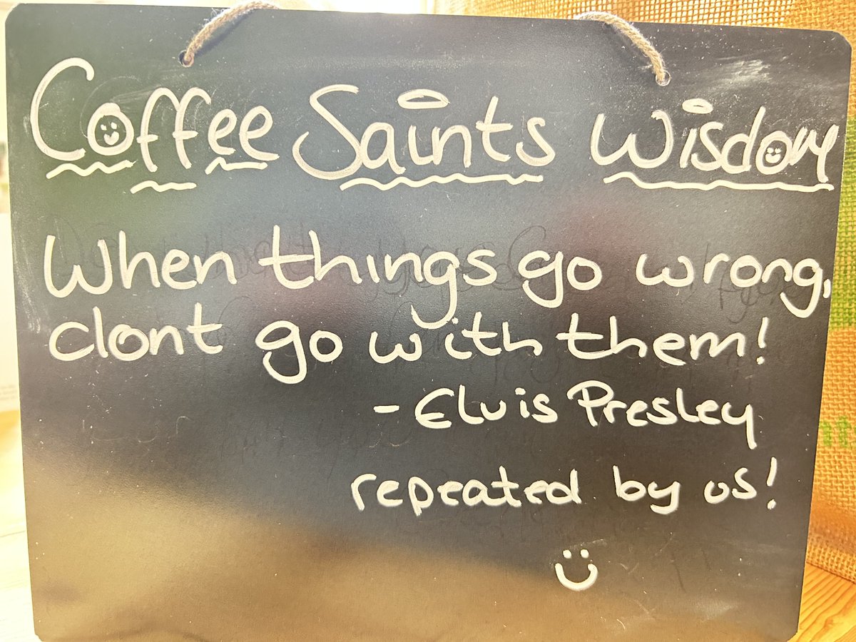 coffeesaints's tweet photo. Itโs #CoffeeSaintsWisdom Wednesdayโฆ..some wise words from the king of rock nโ roll! #wisewords #elvis #edinburghcafe #wisdom #RockandRoll https://t.co/oE0kt36Fyf