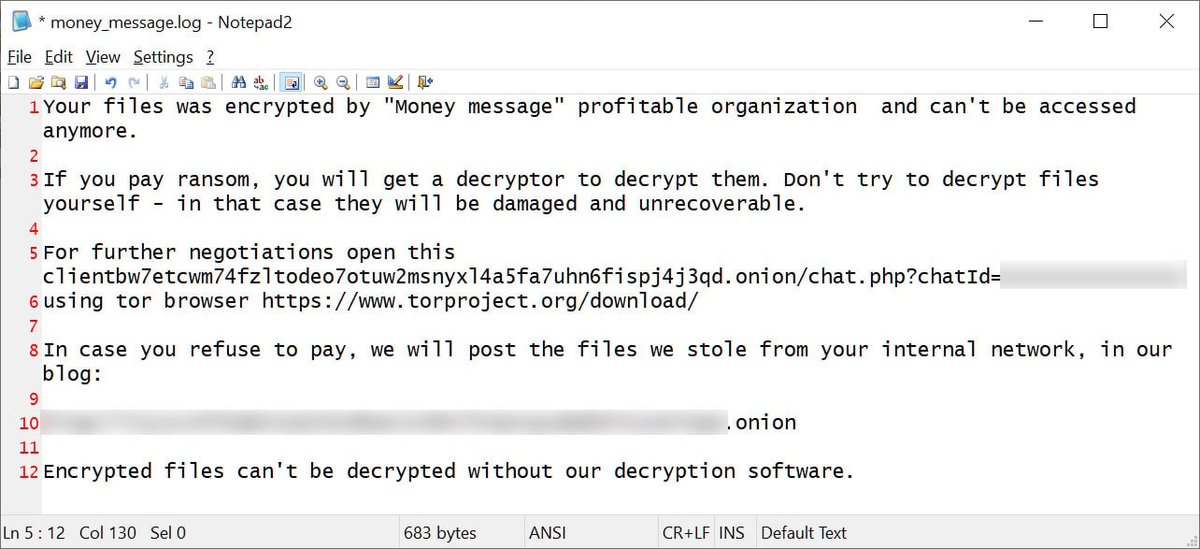 New Money Message ransomware demands million dollar ransoms - A new ransomware gang named 'Money Message' has appeared, targeting victims worldwide and demanding million-dollar ransoms not to leak data and release a decryptor.  bleepingcomputer.com/news/security/…