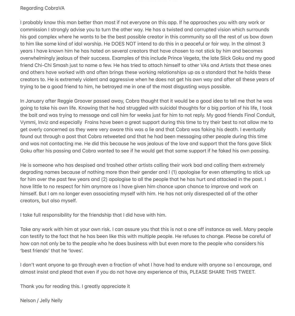 I have tried too many times to be able to count so now I’ve got to put you on blast again publicly. This is also a warning to all those who either know him or consider working with him in the future. I will be pinning this tweet.