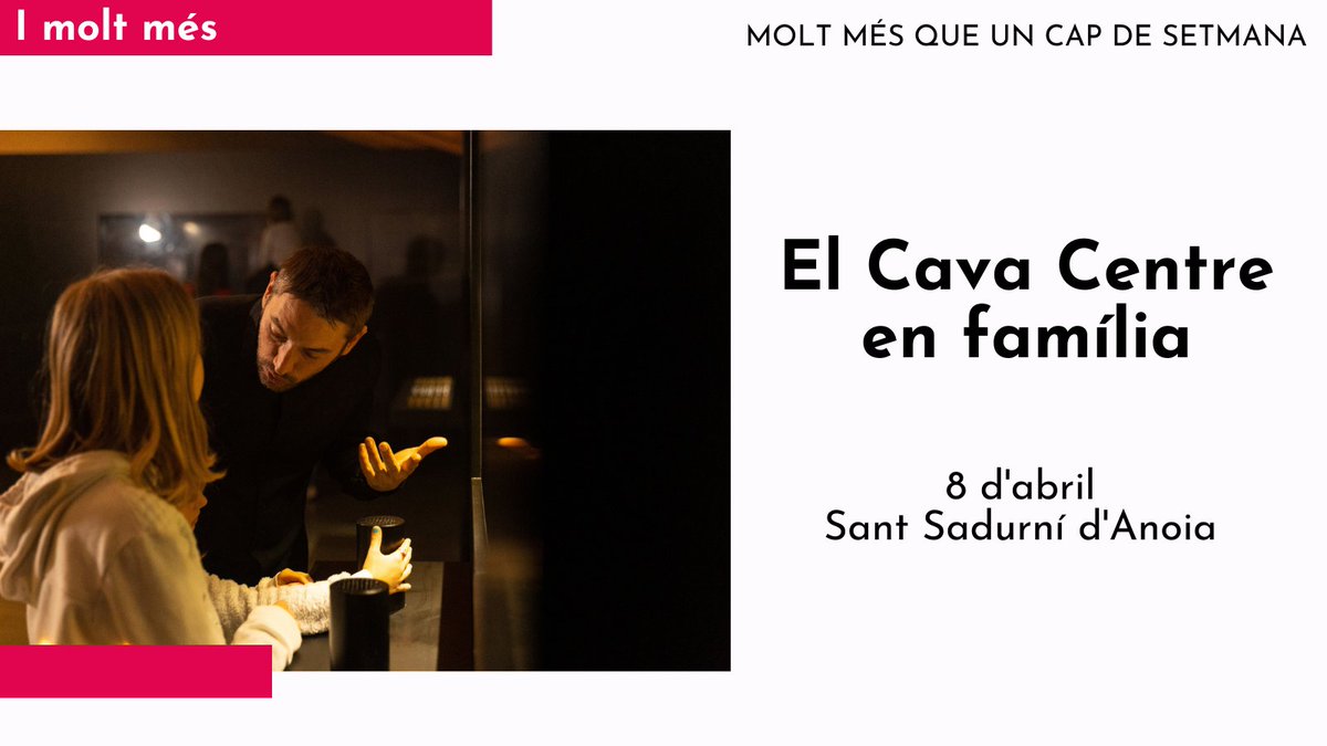 Barcelona és molt més (@bcnmoltmes) on Twitter photo <a href="/mevmuseu/">MEV, Museu d'Art Medieval</a> <a href="/OsonaTurisme/">Osona Turisme</a> <a href="/CubellesTurisme/">Turisme Cubelles</a> <a href="/GarrafTurisme/">TurismeGarraf</a> <a href="/Aj_Sabadell/">Ajuntament Sabadell</a> <a href="/berguedaturisme/">El Berguedà</a> <a href="/Vilafrancatur/">Turisme Vilafranca</a> <a href="/penedesturisme/">Penedès Turisme</a> <a href="/viladepiera/">Vila de Piera</a> <a href="/Anoia_Turisme/">Anoia Turisme</a> Us portem un pla extra! 😉
Gaudeix del Cava Centre en família, un recorregut lúdic per a públic infantil de 2 a 10 anys. ❤️
Més informació a bit.ly/butlleti616
<a href="/TSantSadurni/">Turisme Sant Sadurní</a> <a href="/Anoia_Turisme/">Anoia Turisme</a> <a href="/mevmuseu/">MEV, Museu d'Art Medieval</a> <a href="/OsonaTurisme/">Osona Turisme</a> <a href="/CubellesTurisme/">Turisme Cubelles</a> <a href="/GarrafTurisme/">TurismeGarraf</a> <a href="/Aj_Sabadell/">Ajuntament Sabadell</a> <a href="/berguedaturisme/">El Berguedà</a> <a href="/Vilafrancatur/">Turisme Vilafranca</a> <a href="/penedesturisme/">Penedès Turisme</a> <a href="/viladepiera/">Vila de Piera</a> <a href="/Anoia_Turisme/">Anoia Turisme</a> Us portem un pla extra! 😉
Gaudeix del Cava Centre en família, un recorregut lúdic per a públic infantil de 2 a 10 anys. ❤️
Més informació a bit.ly/butlleti616
<a href="/TSantSadurni/">Turisme Sant Sadurní</a> <a href="/Anoia_Turisme/">Anoia Turisme</a>