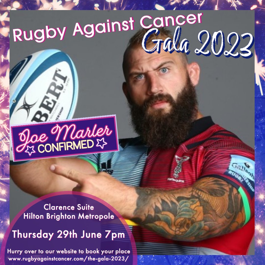 News just in…. special guest 𝙅𝙤𝙚 𝙈𝙖𝙧𝙡𝙚𝙧 will be joining us for a Q&amp;A at the Rugby Against Cancer Gala 2023! 

Don’t miss out on the fun on Thurs 29th June in Brighton 🥂

Book today: buff.ly/41yzfqr 

#Gala2023 #RugbyAgainstCancer <a href="/JoeMarler/">Joe Marler</a>