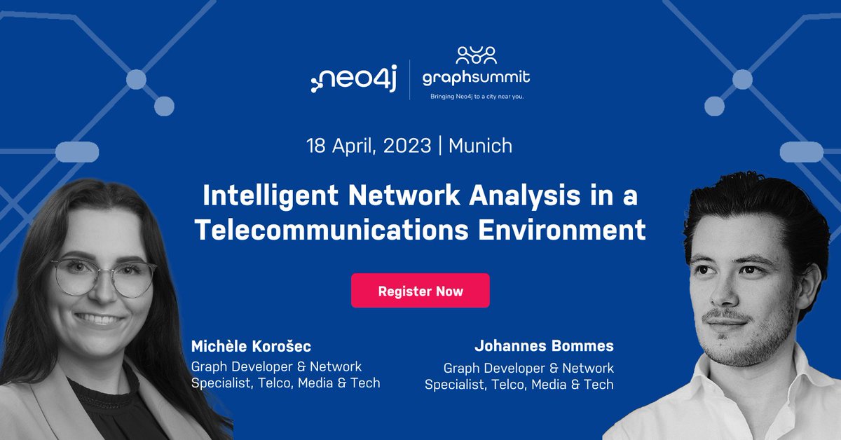 Letzte Chance zur #münchen #graphsummit Anmeldung! Verpasst nicht den Vortrag über intelligente Netzwerk Analyse für Telco 
neo4j.com/graphsummit/mu… @soprasteria_de #telecommunications #telco #netzwerk
