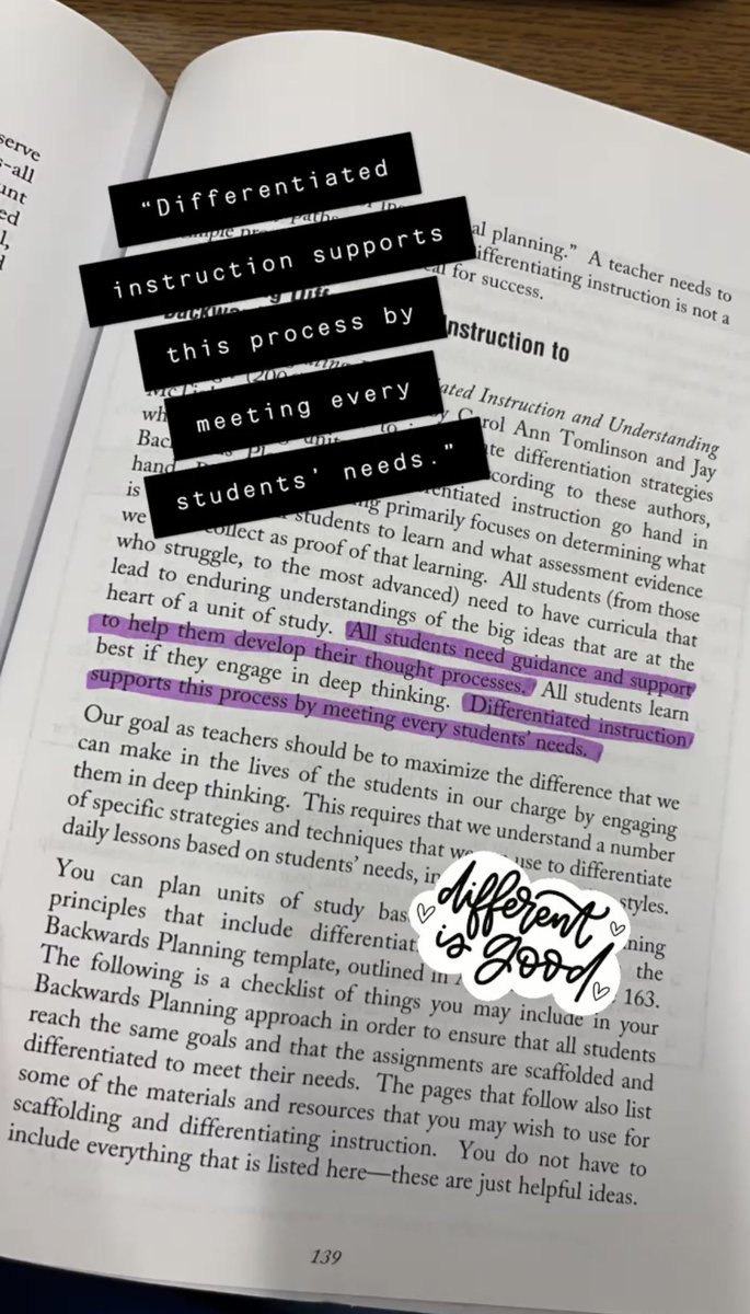 Differentiated instruction can be used for all students not just a specific group! #tlt407 #backwardsplanning
