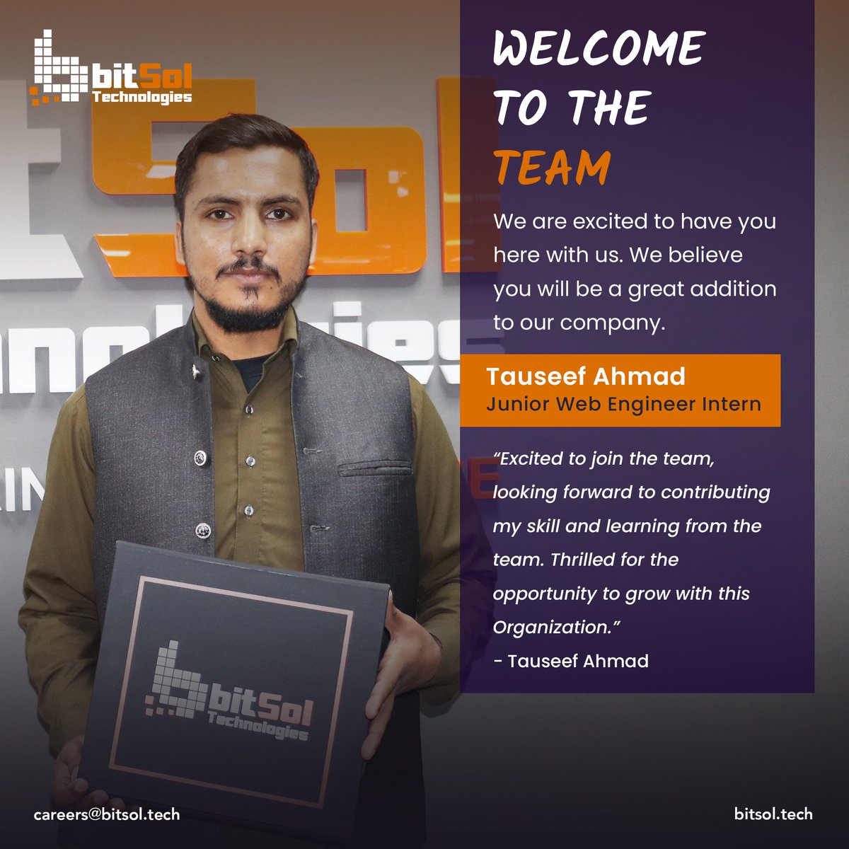 bitsol_official's tweet photo. Let's all give a warm welcome to the newest members of the Bitsol family!
Let's give them a warm welcome!
#bitsol #newjoiners #team #career #opportunity #growth #welcome #work https://t.co/DsZardtDs3