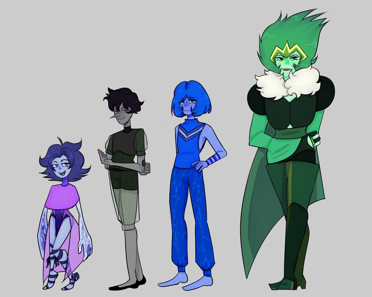 shir1nk4's tweet photo. my gemsona (the right one) ANDDDD gemsonas of my friendss!!!
from left to right:
blue amber, black pearl, lapis lazuli and an emerald
#stevenuniverse #stevenuniversefanart #gemsona #fangem https://t.co/cEKYEkWma2