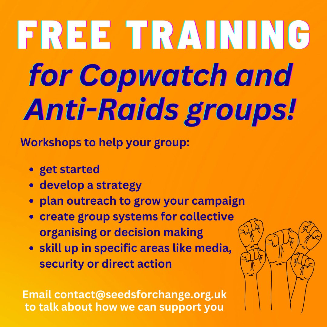 📢 Free copies of Netpol's 'Local Police Monitoring - A Practical Guide' are available to Copwatch and Anti-Raids groups who take up free training offered by @SeedsChangeUk. Email contact@seedsforchange.org.uk to talk about how they can support you #WeCopwatch