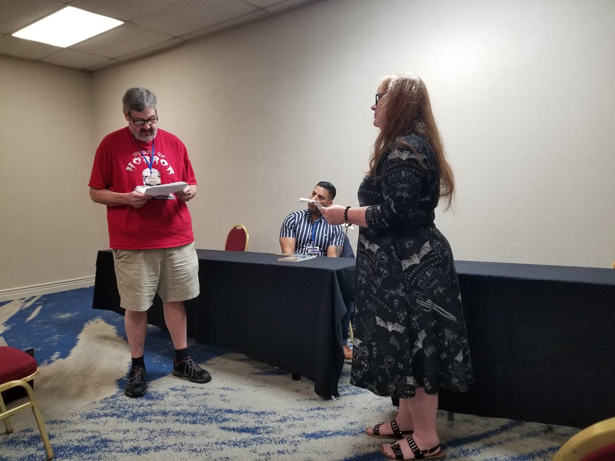 Justin_Holley's tweet photo. Really enjoyed this reading by LP Hernandez and Nathan McCullough and @COQuinnWrites. Nate and Cindy read a story they wrote together. Beautiful. #AuthorCon2 https://t.co/aTT1NcJ2lD