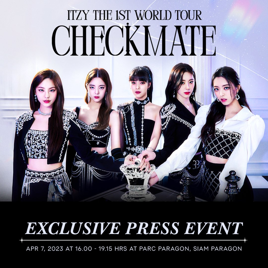 livenationth's tweet photo. ♟ มิดจีไปกันเลย! งานแถลงข่าว ITZY THE 1ST WORLD TOUR < CHECKMATE > BANGKOK วันที่ 7 เม.ย. ณ ลานพาร์ค พารากอน สยามพารากอน มาต้อนรับ ITZY กันเยอะ ๆ นะ
#ITZY #The1stWorldTourCheckmate #MIDZY #อิทจี2023 https://t.co/CBlqE7shc3