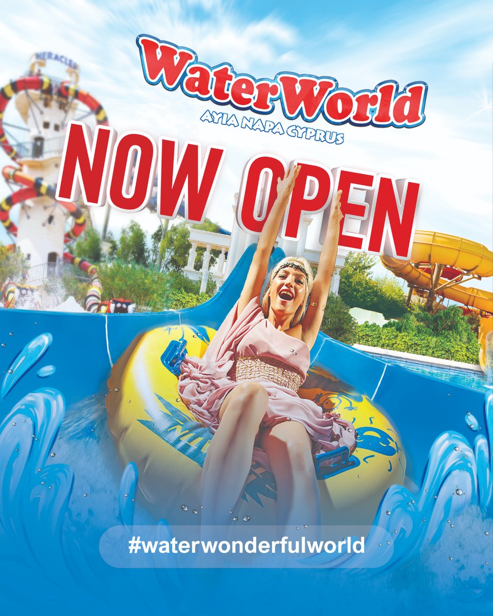 WaterparkCyprus's tweet photo. We are NOW OPEN for the Summer!

LIMITED TIME OFFER DISCOUNT on our online entrance tickets! Get it while you can.

Tickets: https://t.co/rREfOCBjzv

#AyiaNapa #AyiaNapa2023 #Cyprus #Cyprus2023
#WaterWonderfulWorld https://t.co/e1dHPr2qIb