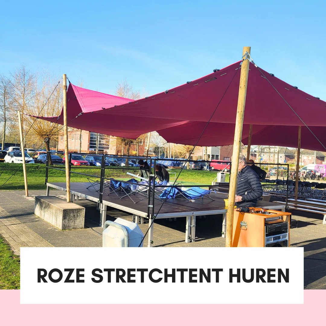 FEESD_verhuur's tweet image. Wat zijn wij trots op onze gloednieuwe tent aka overkapping. De roze stretchtent is 10 x 15m groot en staat strak gespannen op je volgende evenement, festival, feest of andere leuke activiteit. De tent is 100% waterdicht en staat veilig, ook bij harde wind. Meer informatie:...